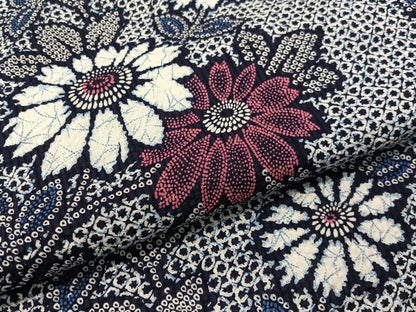平和屋着物∴夏物　浴衣　草花文　リップル生地　綿　逸品　CABG7696vp