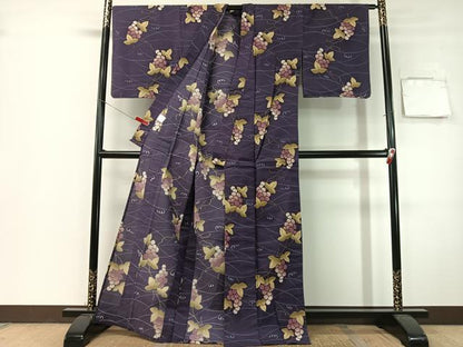 平和屋着物∴こむさでもーど・COMME CA DU MODE　夏物　浴衣　葡萄蔦の葉文　綿　逸品　未使用　CABG7697vp