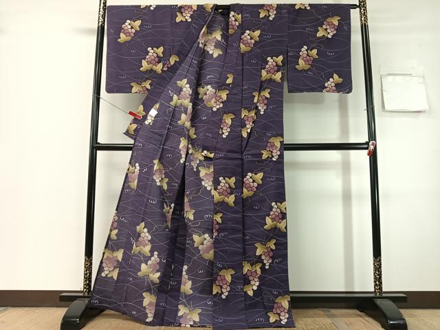 平和屋着物∴こむさでもーど・COMME CA DU MODE　夏物　浴衣　葡萄蔦の葉文　綿　逸品　未使用　CABG7697vp