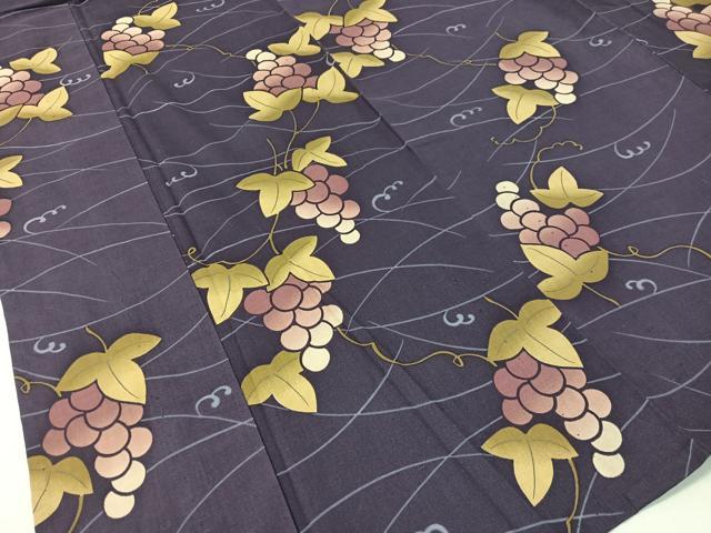 平和屋着物∴こむさでもーど・COMME CA DU MODE　夏物　浴衣　葡萄蔦の葉文　綿　逸品　未使用　CABG7697vp