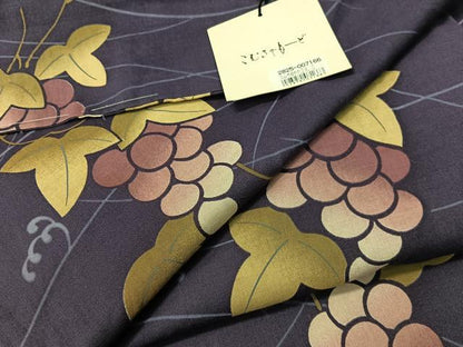 平和屋着物∴こむさでもーど・COMME CA DU MODE　夏物　浴衣　葡萄蔦の葉文　綿　逸品　未使用　CABG7697vp