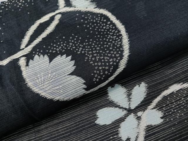 平和屋着物∴夏物　浴衣　夢工房　変わり絽　撫子丸文　綿　逸品　CABG7698vp