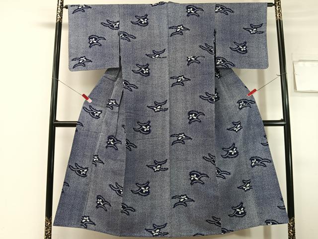 平和屋着物∴夏物　浴衣　芝草花文　リップル生地　綿　逸品　CABG7699vp