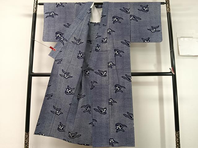 平和屋着物∴夏物　浴衣　芝草花文　リップル生地　綿　逸品　CABG7699vp