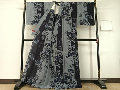 平和屋着物∴夏物　浴衣　朝顔　綿　逸品　CABG7700vp