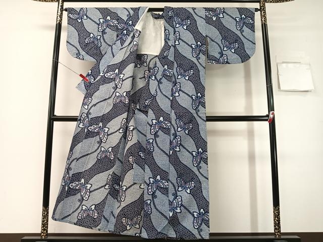 平和屋着物∴夏物　浴衣　舞蝶文　リップル生地　綿　逸品　CABG7704vp