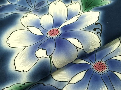 平和屋着物∴世界的ファッションデザイナー　山本寛斎　kansaiブランド　夏物　浴衣　舞蝶花文　綿　逸品　CABG7705vp