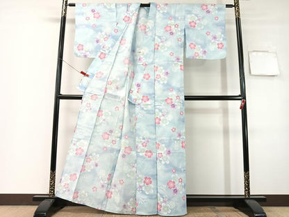 平和屋着物∴夏物　浴衣　跳び兎　綿　逸品　CABG7707vp