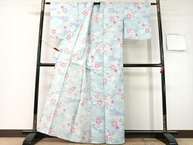 平和屋着物∴夏物　浴衣　跳び兎　綿　逸品　CABG7707vp
