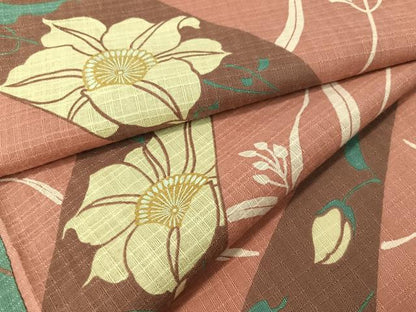 平和屋着物∴夏物　浴衣　綿紅梅　草花文　綿　逸品　CABG7708vp
