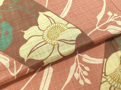 平和屋着物∴夏物　浴衣　綿紅梅　草花文　綿　逸品　CABG7708vp
