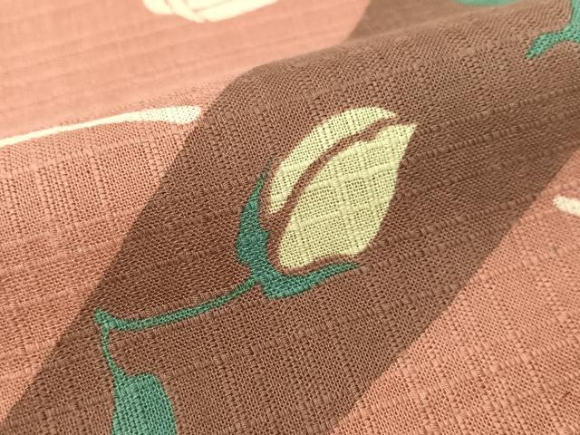 平和屋着物∴夏物　浴衣　綿紅梅　草花文　綿　逸品　CABG7708vp
