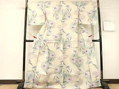 平和屋着物∴夏物　浴衣　百合　綿　逸品　CABG7711vp