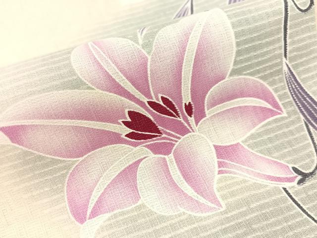 平和屋着物∴夏物　浴衣　百合　綿　逸品　CABG7711vp