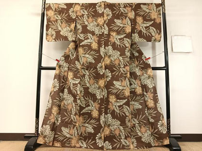 平和屋着物∴夏物　浴衣　ハイビスカス　綿　逸品　CABG7712vp