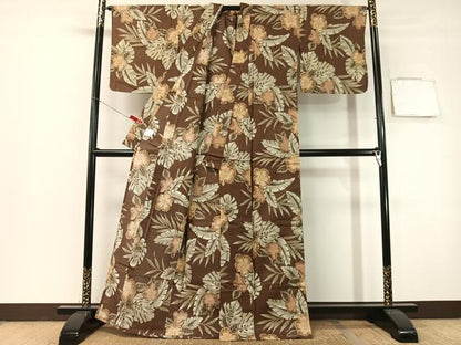 平和屋着物∴夏物　浴衣　ハイビスカス　綿　逸品　CABG7712vp