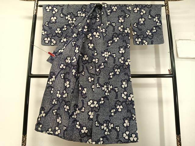 平和屋着物∴夏物　浴衣　蔦の葉文　リップル生地　綿　逸品　CABG7714vp