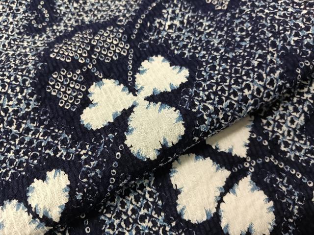 平和屋着物∴夏物　浴衣　蔦の葉文　リップル生地　綿　逸品　CABG7714vp