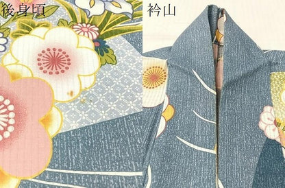 平和屋着物∴夏物　浴衣　縦絽　流水地紙鼻文　綿　逸品　CABG7715vp