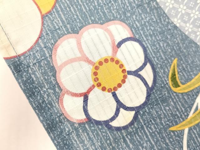 平和屋着物∴夏物　浴衣　縦絽　流水地紙鼻文　綿　逸品　CABG7715vp