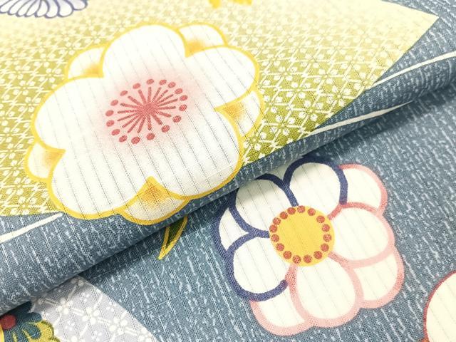 平和屋着物∴夏物　浴衣　縦絽　流水地紙鼻文　綿　逸品　CABG7715vp