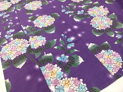 平和屋着物∴夏物　浴衣　紫陽花　綿　逸品　CABG7716vp