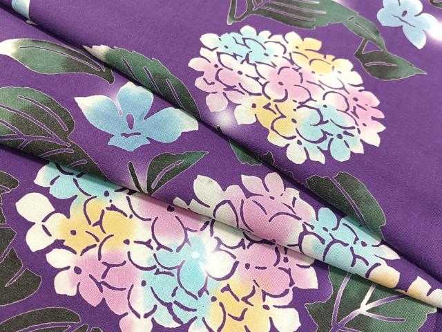 平和屋着物∴夏物　浴衣　紫陽花　綿　逸品　CABG7716vp