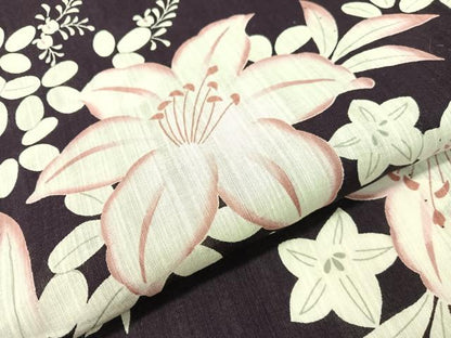 平和屋着物∴夏物　浴衣　夢工房　草花文　綿　逸品　CABG7717vp