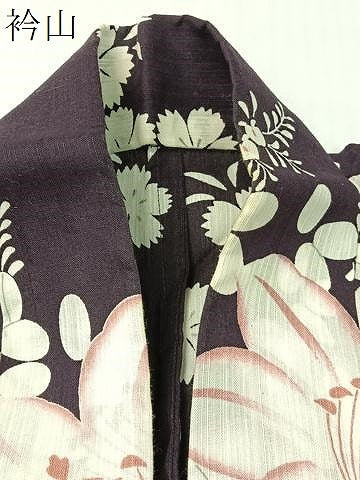 平和屋着物∴夏物　浴衣　夢工房　草花文　綿　逸品　CABG7717vp