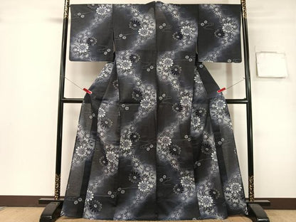 平和屋着物∴夏物　浴衣　綿紅梅　手描き　流水菊花文　綿　逸品　CABG7719vp