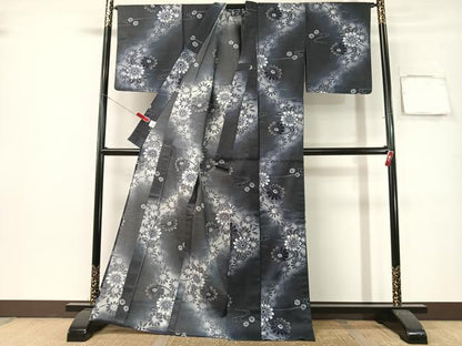 平和屋着物∴夏物　浴衣　綿紅梅　手描き　流水菊花文　綿　逸品　CABG7719vp