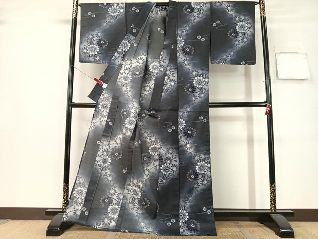平和屋着物∴夏物　浴衣　綿紅梅　手描き　流水菊花文　綿　逸品　CABG7719vp
