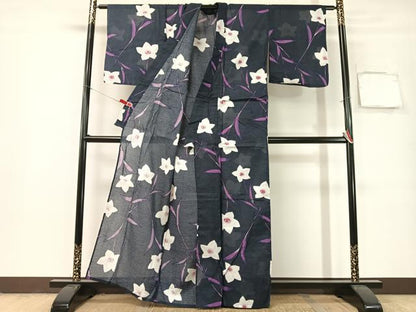 平和屋着物∴夏物　浴衣　綿紅梅　桔梗　綿　逸品　CABG7721vp