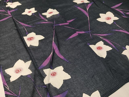 平和屋着物∴夏物　浴衣　綿紅梅　桔梗　綿　逸品　CABG7721vp