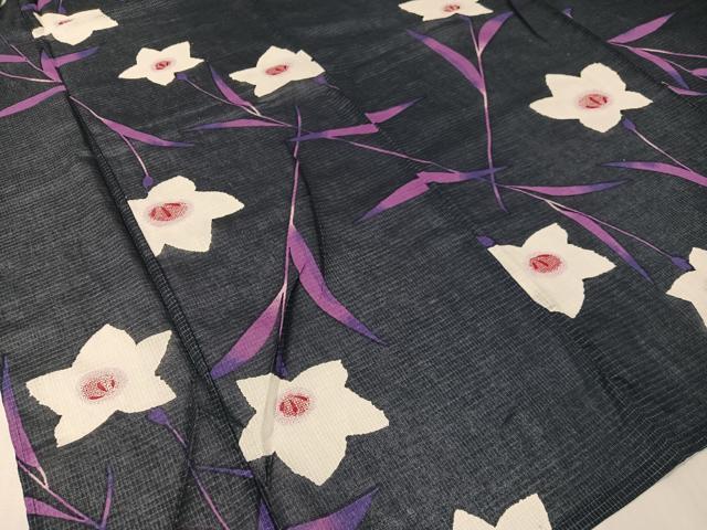 平和屋着物∴夏物　浴衣　綿紅梅　桔梗　綿　逸品　CABG7721vp