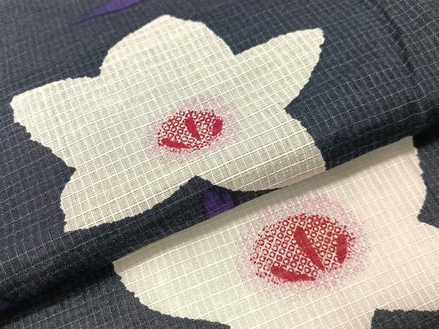 平和屋着物∴夏物　浴衣　綿紅梅　桔梗　綿　逸品　CABG7721vp