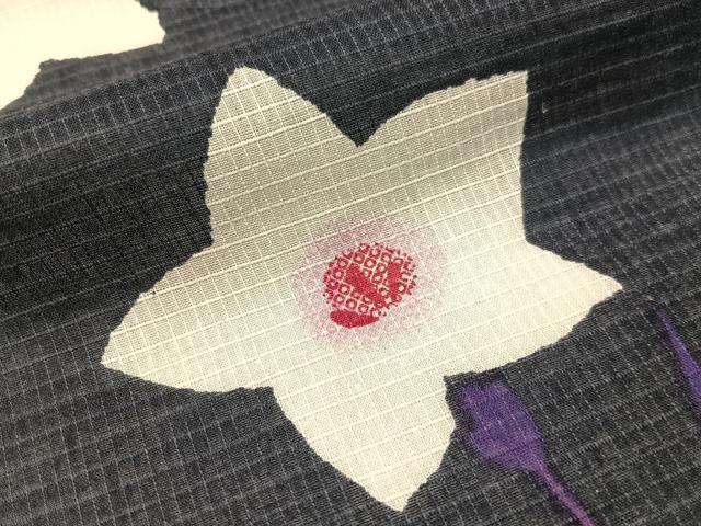 平和屋着物∴夏物　浴衣　綿紅梅　桔梗　綿　逸品　CABG7721vp