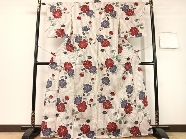 平和屋着物∴夏物　浴衣　椿　綿麻　逸品　CABG7724vp