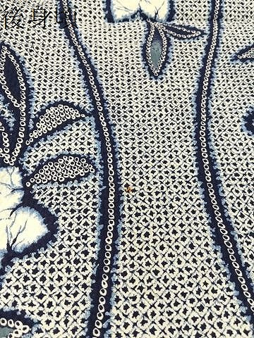 平和屋着物∴夏物　浴衣　立涌桔梗文　リップル生地　綿　逸品　CABG7727vp