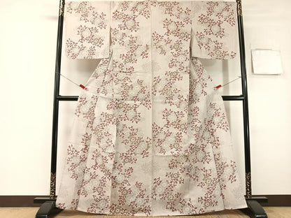 平和屋着物∴こむさでもーど・COMME CA DU MODE　夏物　小紋・浴衣兼用　更紗唐草文　日本製　綿麻　逸品　CABG7729vp