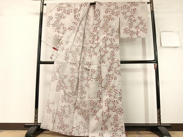 平和屋着物∴こむさでもーど・COMME CA DU MODE　夏物　小紋・浴衣兼用　更紗唐草文　日本製　綿麻　逸品　CABG7729vp