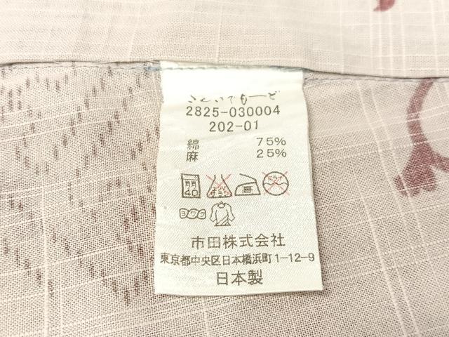 平和屋着物∴こむさでもーど・COMME CA DU MODE　夏物　小紋・浴衣兼用　更紗唐草文　日本製　綿麻　逸品　CABG7729vp