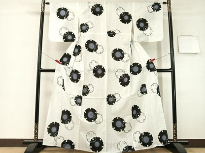 平和屋着物∴夏物　浴衣　雪輪重ね　綿　逸品　CABG7731vp