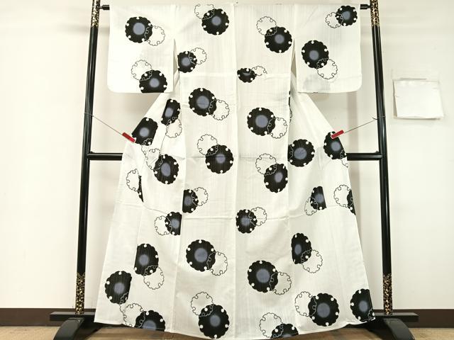 平和屋着物∴夏物　浴衣　雪輪重ね　綿　逸品　CABG7731vp