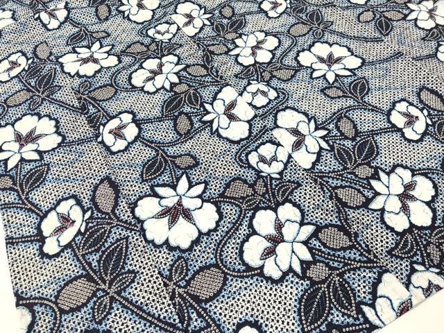 平和屋着物∴夏物　浴衣　草花文　リップル生地　綿　逸品　CABG7737vp