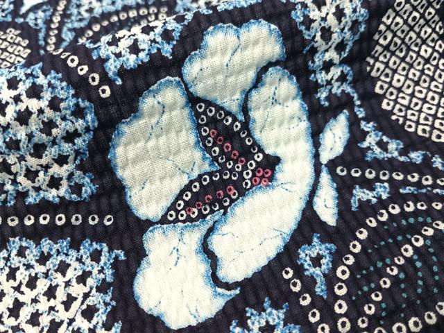 平和屋着物∴夏物　浴衣　草花文　リップル生地　綿　逸品　CABG7737vp