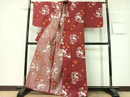 平和屋着物∴夏物　浴衣　跳び兎　綿　逸品　CABG7739vp