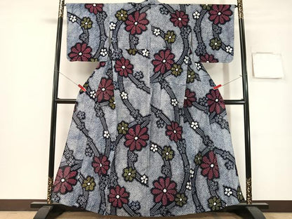 平和屋着物∴夏物　浴衣　有松鳴海絞り　舞花文　綿　逸品　未使用　CABG7740vp