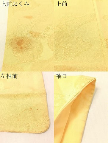 平和屋着物●上質な色無地　道長更紗地紋　蜂蜜色　正絹　逸品　CABG7743vp