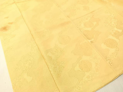 平和屋着物●上質な色無地　道長更紗地紋　蜂蜜色　正絹　逸品　CABG7743vp
